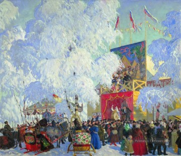 Boris Mikhailovich Kustodiev œuvres - kiosques d’exposition 1917 Boris Mikhailovich Kustodiev